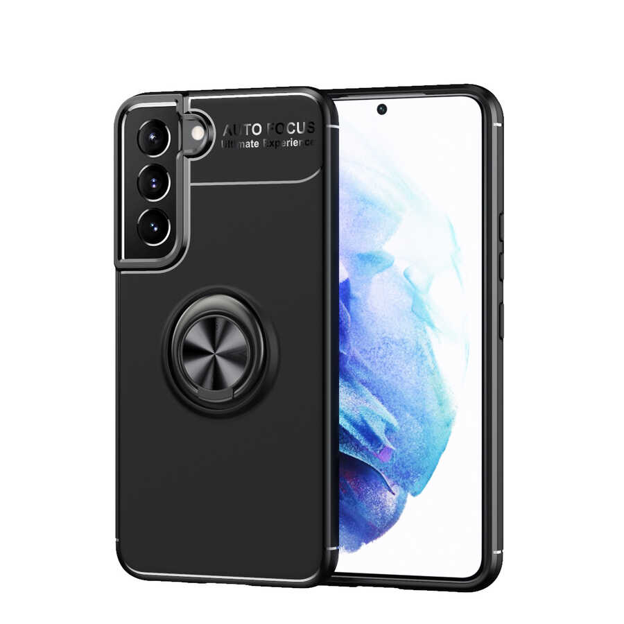 Galaxy S22 Plus Kılıf Zore Ravel Silikon Kapak - Siyah