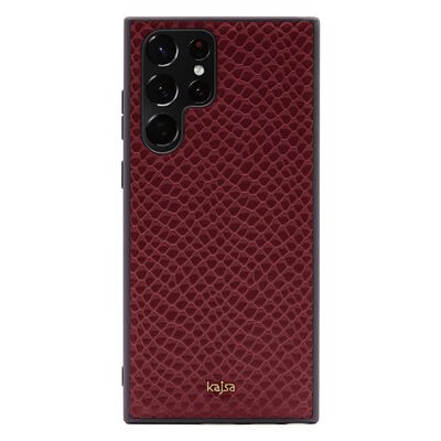 Galaxy S22 Ultra Kılıf ​Kajsa Pearl Pattern Hakiki Deri Kapak - 1