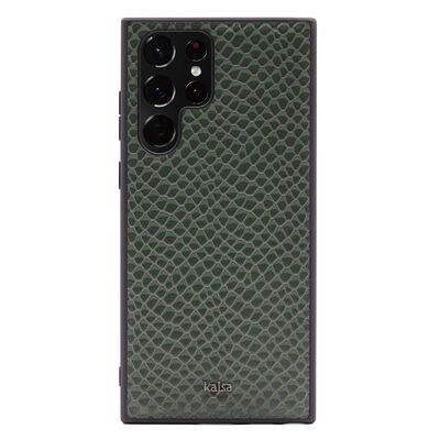 Galaxy S22 Ultra Kılıf ​Kajsa Pearl Pattern Hakiki Deri Kapak - 12