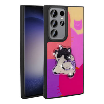 Galaxy S22 Ultra Kılıf Parlayan Kabartmalı İkonik Figürlü Zore Amas Silikon Kapak - Zore