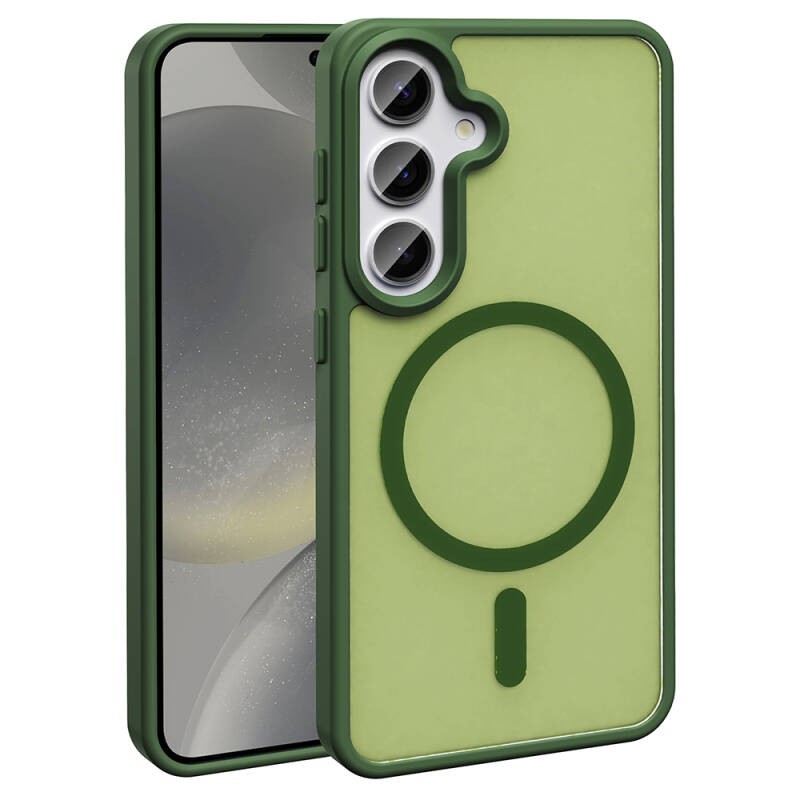 Galaxy S23 FE Case Magsafe Charging Featured Matte Back Surface Zore Sio Cover - 17