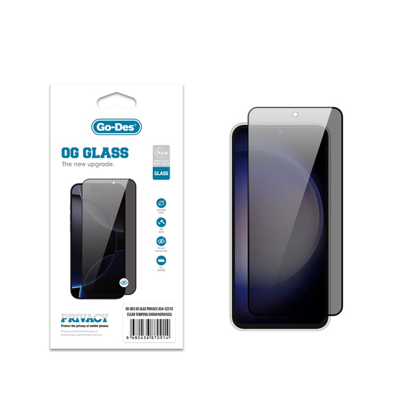 Galaxy S23 FE Go Des OG Glass Privacy Antistatic Tempered Glass Screen Protector - 2