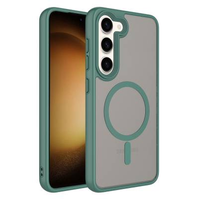 Galaxy S23 Kılıf Mat Arka Yüzey Wireless Şarj Özellikli Zore Flet M-safe Kapak - Zore