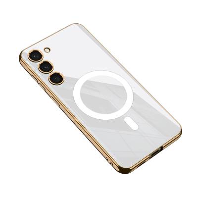 Galaxy S23 Plus Case Wireless Charging Featured Edge Electroplating Coating Mirrored Zore Kent Cover - GKK