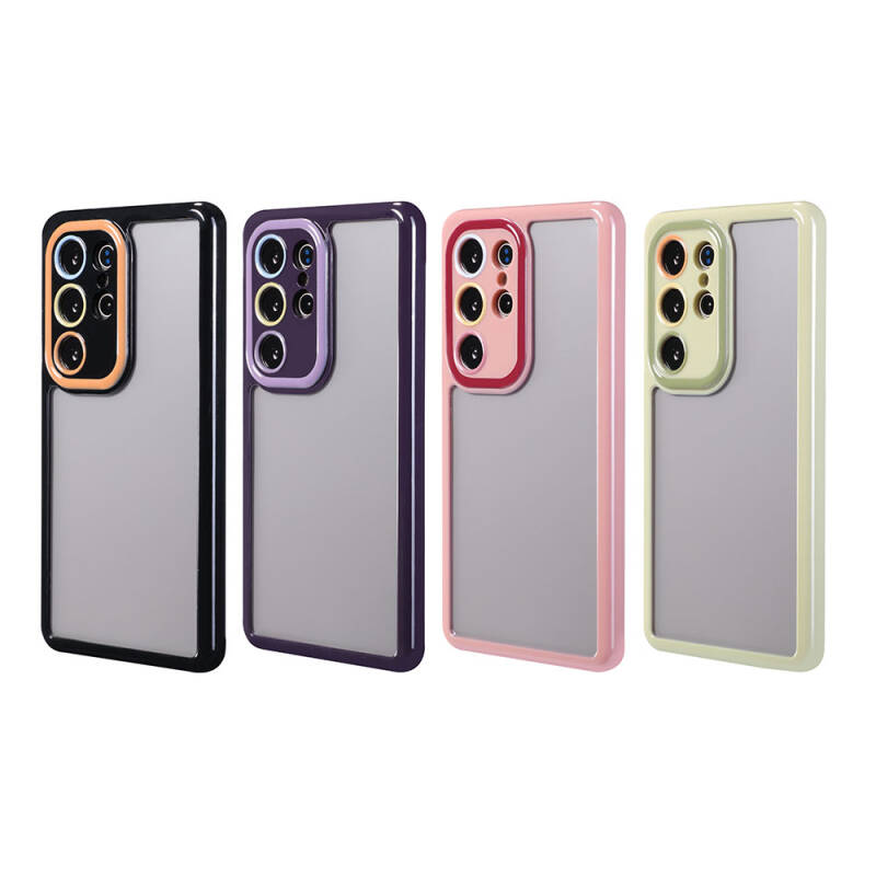 Galaxy S23 Ultra Case Camera Protected Colorful Edge Frame Design Zore Vitamin Cover - 6