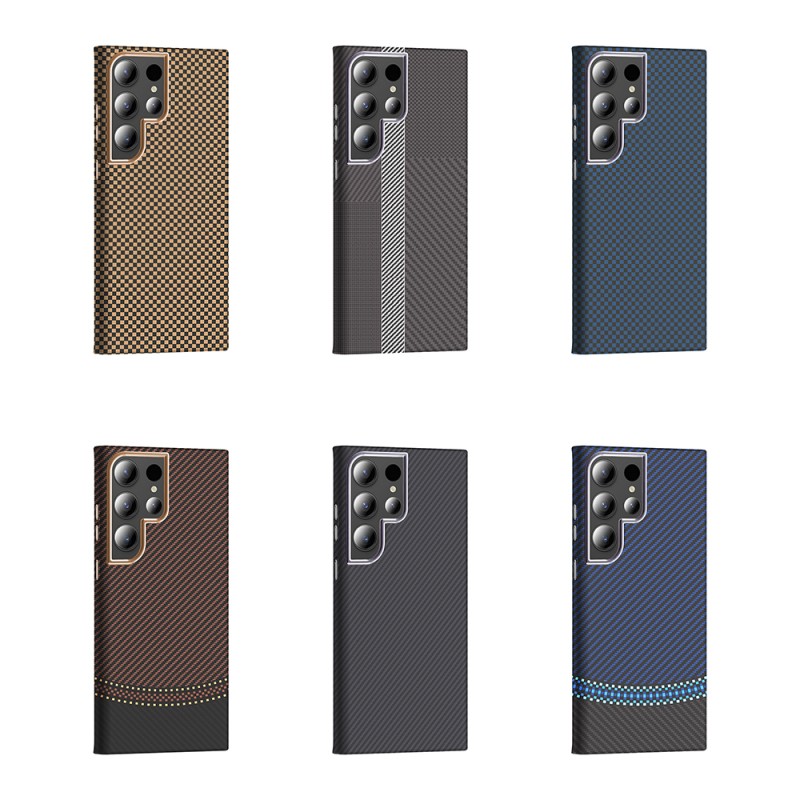 Galaxy S23 Ultra Case M-safe Charging Feature Carbon Fiber Look Zore Gros Cover - 20