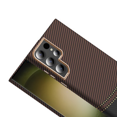 Galaxy S23 Ultra Case M-safe Charging Feature Carbon Fiber Look Zore Gros Cover - 9