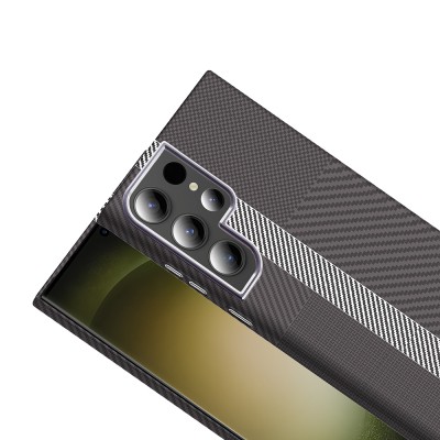 Galaxy S23 Ultra Case M-safe Charging Feature Carbon Fiber Look Zore Gros Cover - 11