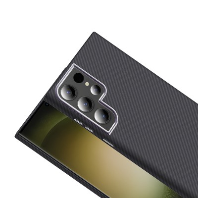 Galaxy S23 Ultra Case M-safe Charging Feature Carbon Fiber Look Zore Gros Cover - 13