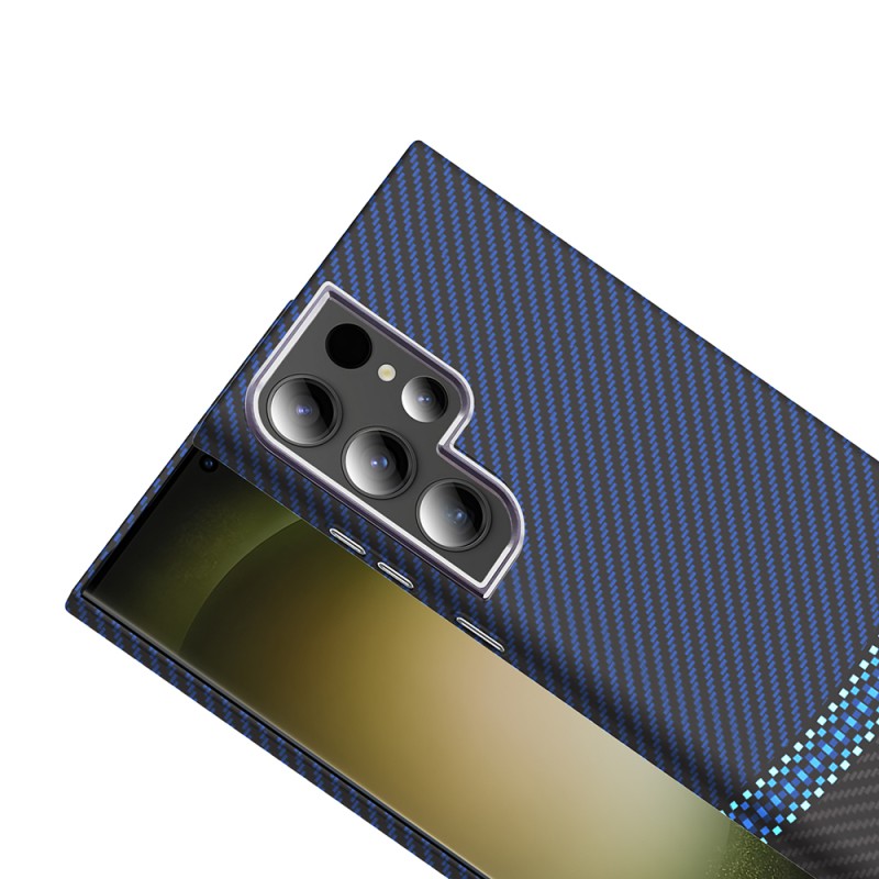 Galaxy S23 Ultra Case M-safe Charging Feature Carbon Fiber Look Zore Gros Cover - 15