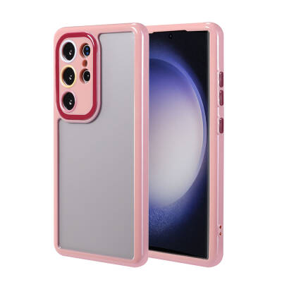 Galaxy S23 Ultra Kılıf Kamera Korumalı Renkli Kenar ve Çerçeve Tasarımlı Zore Vitamin Kapak - Zore