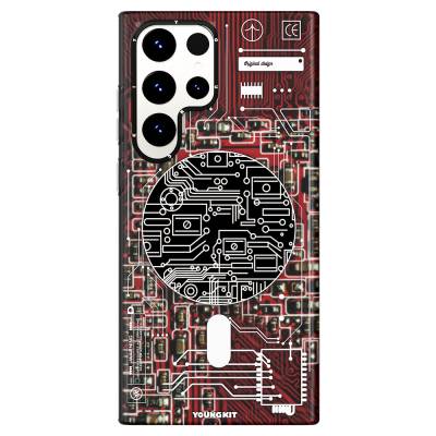 Galaxy S23 Ultra Kılıf M-safe Şarj Özellikli YoungKit Technology Serisi Kapak - Youngkit