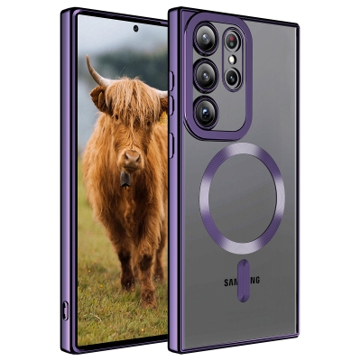 Galaxy S23 Ultra Kılıf M-safe Wireless Şarj Özellikli Zore Setro Silikon - Zore