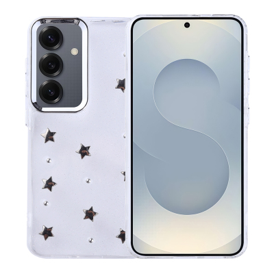 Galaxy S24 Case Airbag Design Glitter Transparent Zore Kutup Cover - Zore