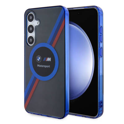 Galaxy S24 Case BMW Original Licensed M Logo Three Color Striped Motorsport Circle Cover - BMW