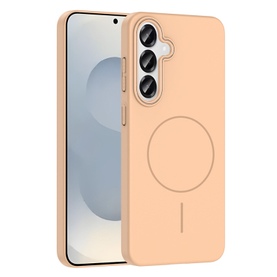 Galaxy S24 Case Magsafe Charging Feature Zore Ruby Silicone Cover - Zore