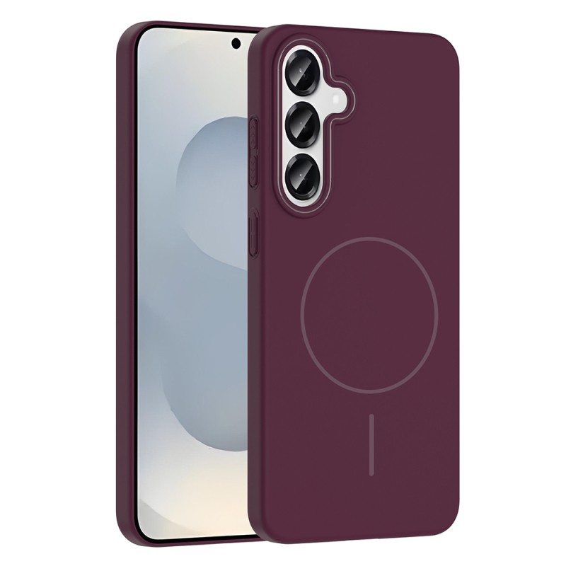 Galaxy S24 Case Magsafe Charging Feature Zore Ruby Silicone Cover - 5