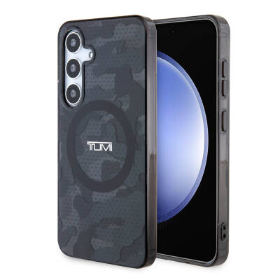 Galaxy S24 Case TUMI Original Licensed Magsafe Frosted Transparent Mesh Camouflage Patterned Cover with Charging Feature - TUMI