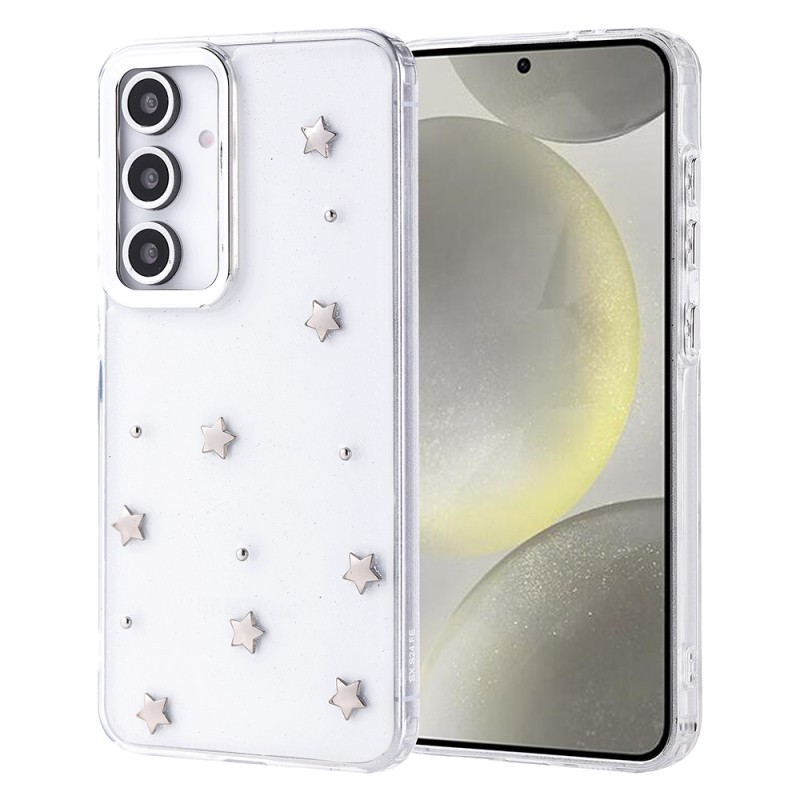 Galaxy S24 FE Case Airbag Designed Glitter Transparent Zore Kutup Cover - 4