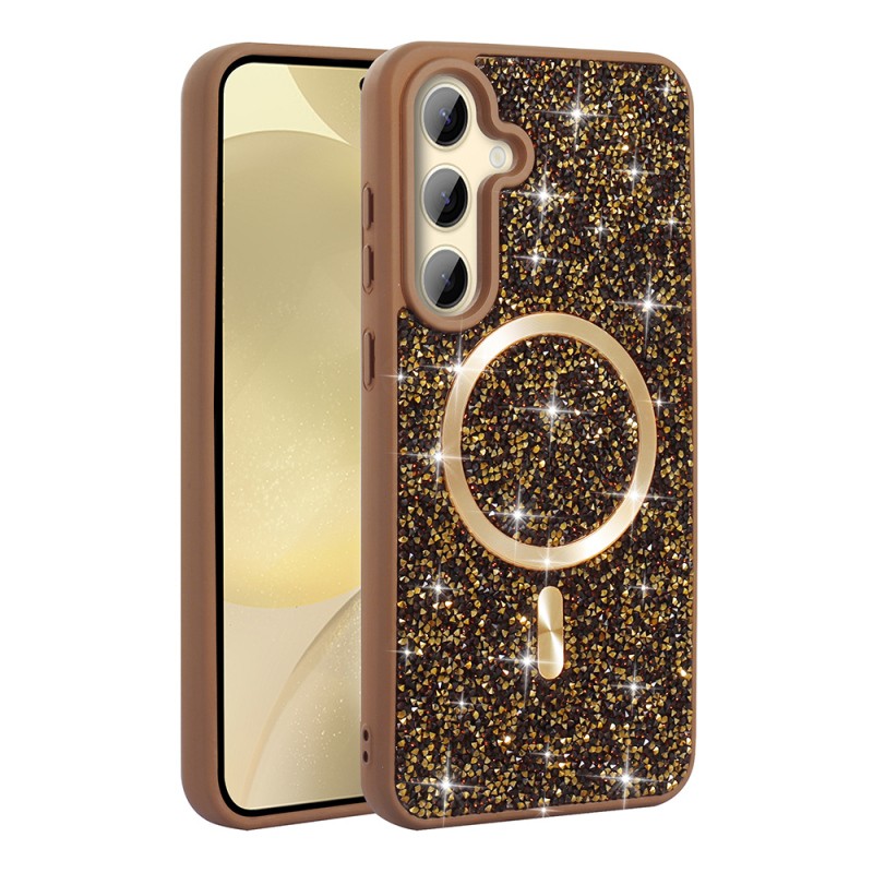 Galaxy S24 FE Case Diamond Design Magsafe Charging Feature Zore Mosaic Silicone Cover - 7