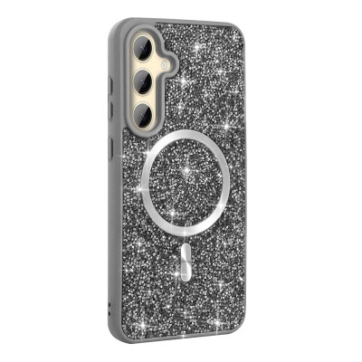 Galaxy S24 FE Case Diamond Design Magsafe Charging Feature Zore Mosaic Silicone Cover - 3