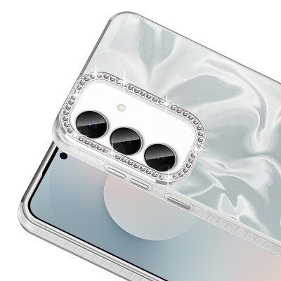 Galaxy S24 FE Kılıf Airbagli Parlak Taş Detay Tasarımlı Zore Esila Kapak - 7