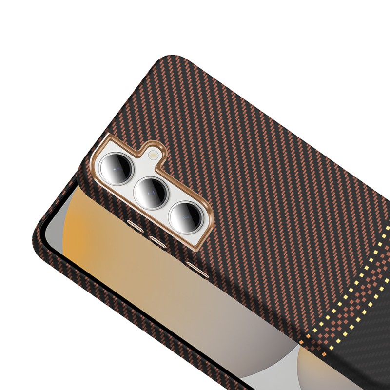 Galaxy S24 FE Kılıf M-safe Şarj Özellikli Karbon Fiber Görünümlü Zore Gros Kapak - 11