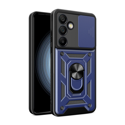 Galaxy S24 FE Kılıf Magnetik Standlı Kamera Korumalı Zore Sürgülü Vega Kapak - Zore