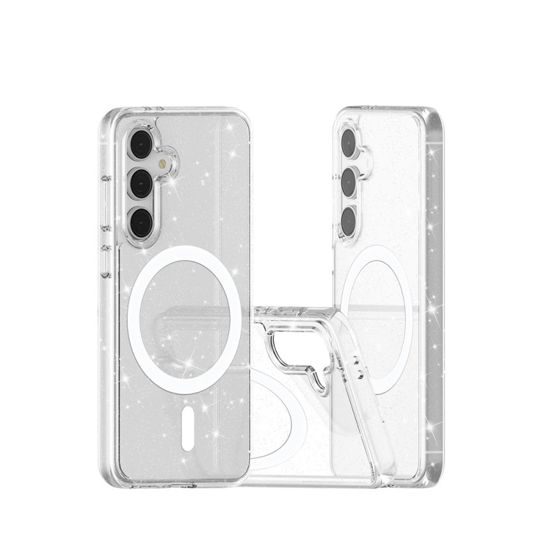Galaxy S24 FE Kılıf M-safe Şarj Özellikli Parlayan Simli Saydam Renkli Zore Allstar Kapak - 5