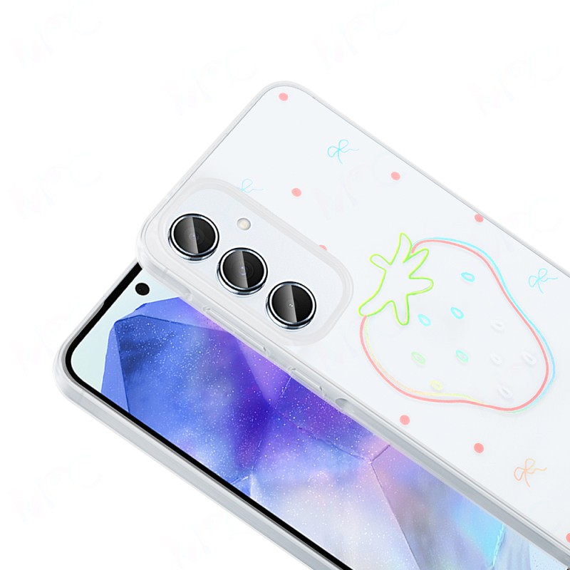 Galaxy S24 FE Kılıf Şeffaf Figürlü Zore Folk Sert Kapak - 14