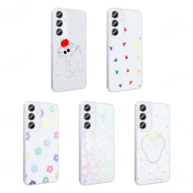 Galaxy S24 FE Kılıf Şeffaf Figürlü Zore Folk Sert Kapak - 17