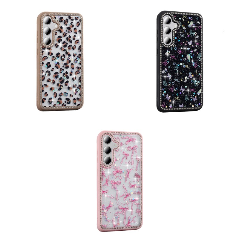 Galaxy S24 FE Kılıf Taşlı ve Simli Tasarım Zore Azra Kapak - 11