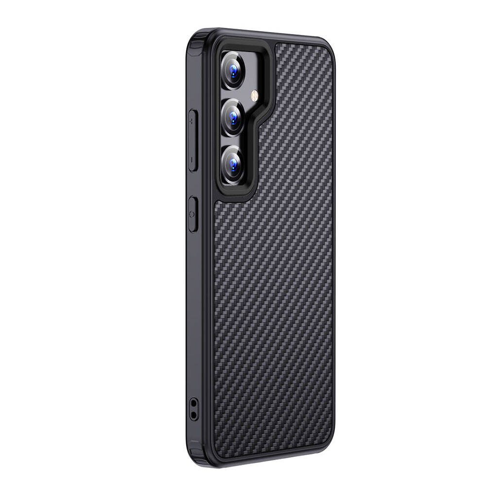 Galaxy S24 Kılıf Aramid Karbon Fiber M-safe Özellikli Wlons Radison Kapak - Siyah
