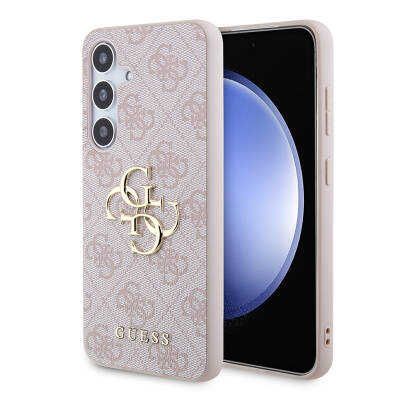 Galaxy S24 Kılıf Guess Orjinal Lisanslı PU Deri Yazı ve 4G Metal Logolu Desenli Kapak - Guess