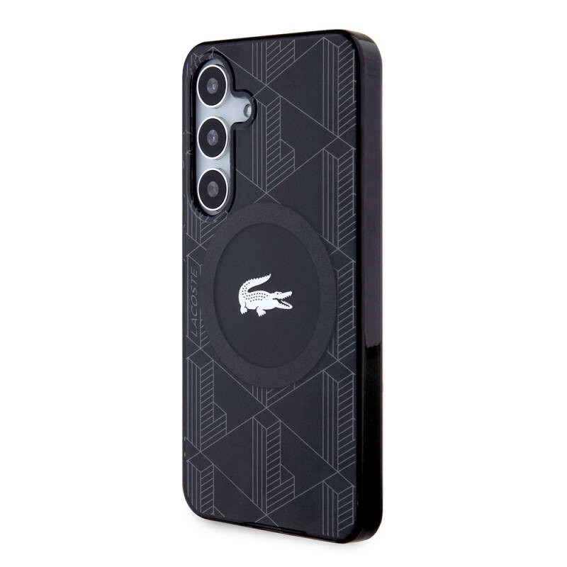 Galaxy S24 Kılıf Lacoste Orjinal Lisanslı M-safe Şarj Özellikli Çift Katmanlı Timsah Logolu Blend Monogram Kapak - 2