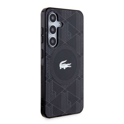 Galaxy S24 Kılıf Lacoste Orjinal Lisanslı M-safe Şarj Özellikli Çift Katmanlı Timsah Logolu Blend Monogram Kapak - 3