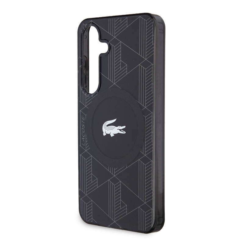 Galaxy S24 Kılıf Lacoste Orjinal Lisanslı M-safe Şarj Özellikli Çift Katmanlı Timsah Logolu Blend Monogram Kapak - 5