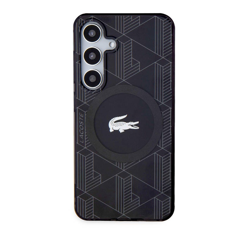 Galaxy S24 Kılıf Lacoste Orjinal Lisanslı M-safe Şarj Özellikli Çift Katmanlı Timsah Logolu Blend Monogram Kapak - 8
