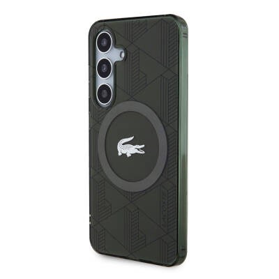 Galaxy S24 Kılıf Lacoste Orjinal Lisanslı M-safe Şarj Özellikli Çift Katmanlı Timsah Logolu Blend Monogram Kapak - 10