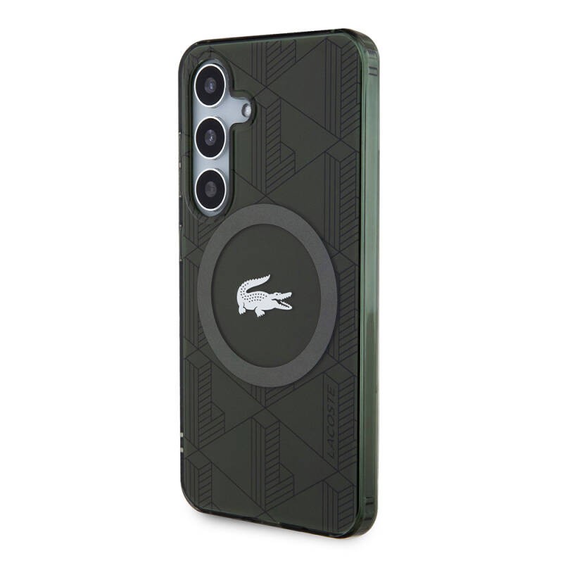 Galaxy S24 Kılıf Lacoste Orjinal Lisanslı M-safe Şarj Özellikli Çift Katmanlı Timsah Logolu Blend Monogram Kapak - 10