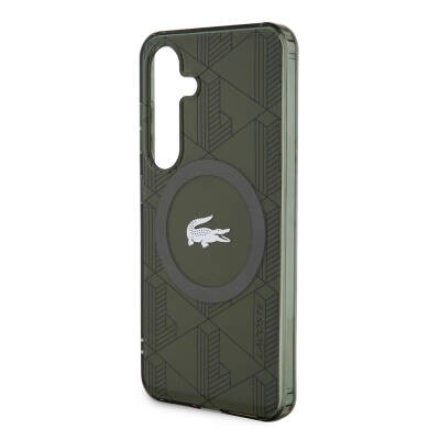 Galaxy S24 Kılıf Lacoste Orjinal Lisanslı M-safe Şarj Özellikli Çift Katmanlı Timsah Logolu Blend Monogram Kapak - 13