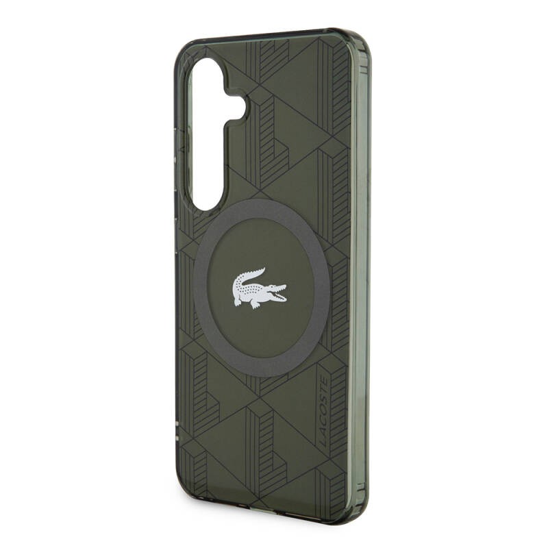 Galaxy S24 Kılıf Lacoste Orjinal Lisanslı M-safe Şarj Özellikli Çift Katmanlı Timsah Logolu Blend Monogram Kapak - 13