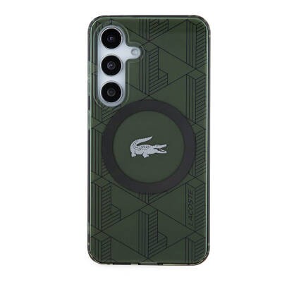 Galaxy S24 Kılıf Lacoste Orjinal Lisanslı M-safe Şarj Özellikli Çift Katmanlı Timsah Logolu Blend Monogram Kapak - 16