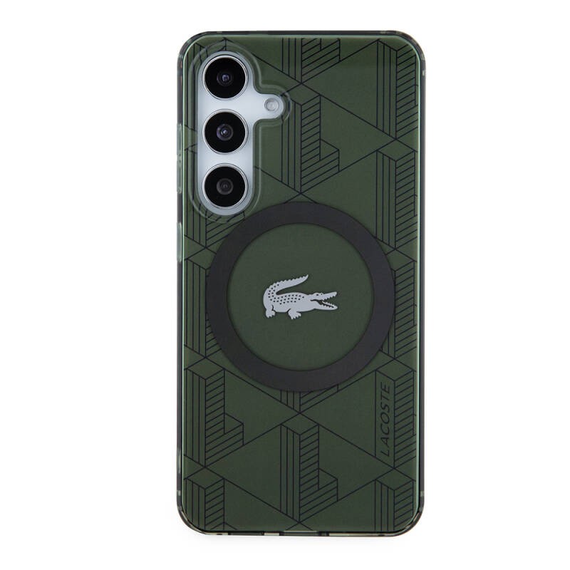 Galaxy S24 Kılıf Lacoste Orjinal Lisanslı M-safe Şarj Özellikli Çift Katmanlı Timsah Logolu Blend Monogram Kapak - 16