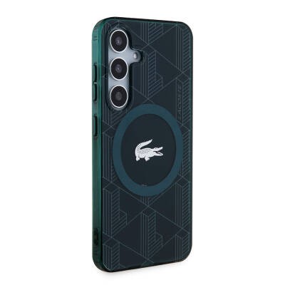 Galaxy S24 Kılıf Lacoste Orjinal Lisanslı M-safe Şarj Özellikli Çift Katmanlı Timsah Logolu Blend Monogram Kapak - 19