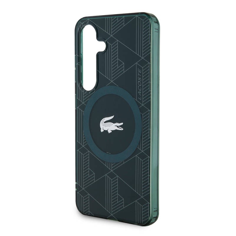 Galaxy S24 Kılıf Lacoste Orjinal Lisanslı M-safe Şarj Özellikli Çift Katmanlı Timsah Logolu Blend Monogram Kapak - 21