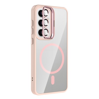 Galaxy S24 Kılıf Standlı ve Kamera Lens Hediyeli M-Safe Şarj Özellikli Zore Etro Kapak - 16
