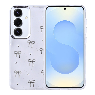 Galaxy S24 Plus Kılıf Airbag Tasarımlı Simli Şeffaf Zore Kutup Kapak - Zore