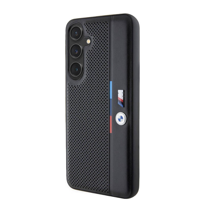Galaxy S24 Plus Kılıf BMW Orjinal Lisanslı M Logolu Üç Renk Çizgili Delikli Detail Line Kapak - 2