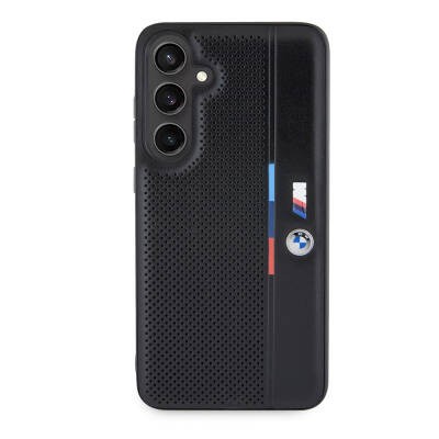 Galaxy S24 Plus Kılıf BMW Orjinal Lisanslı M Logolu Üç Renk Çizgili Delikli Detail Line Kapak - 8